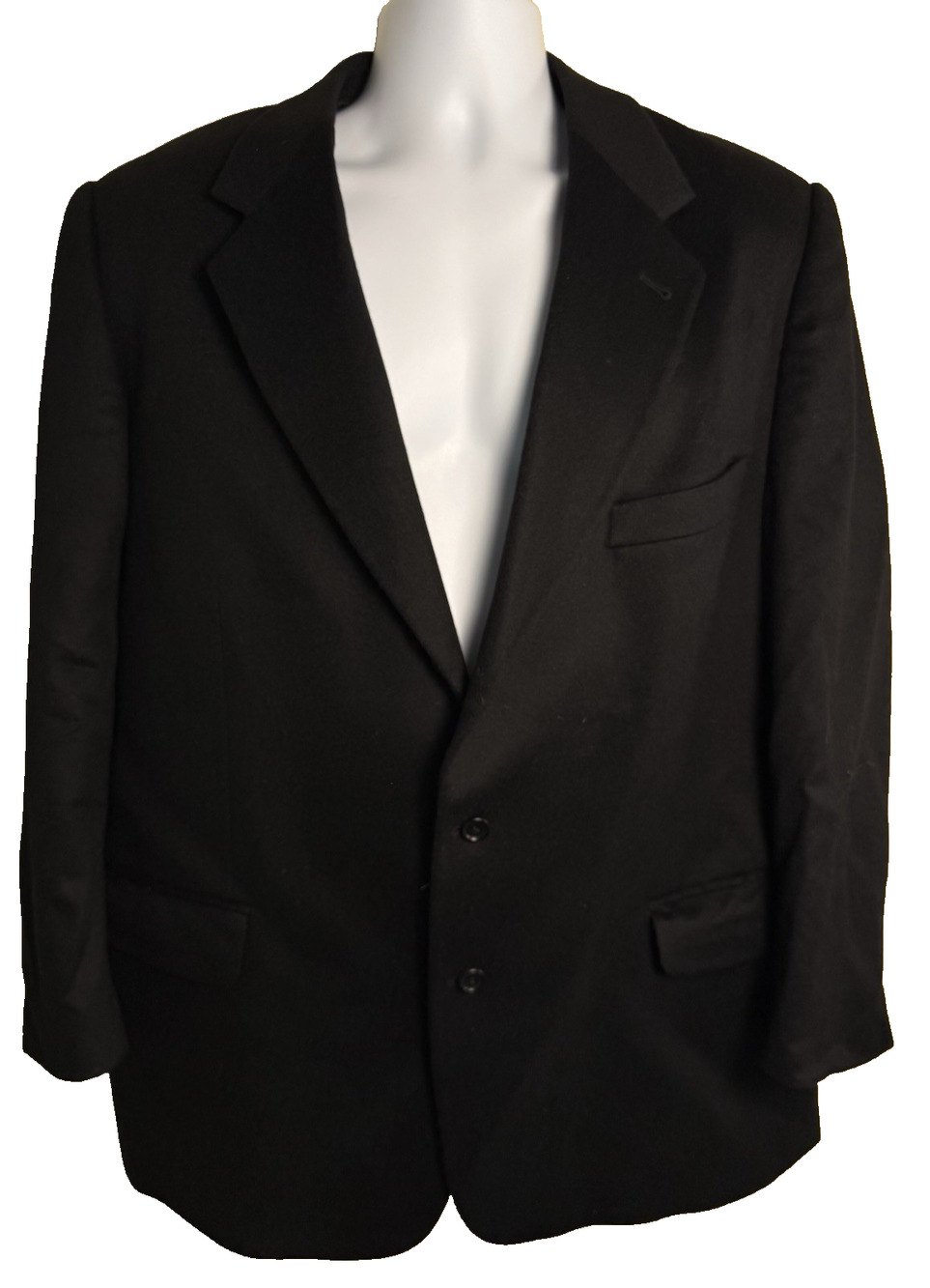 Vtg Today’s Man Italian Cashmere Wool Blazer 46R Jet Black Italy Luxury Trapani